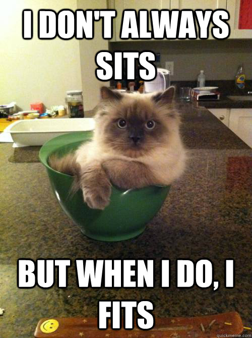 I don't always sits but when i do, i fits  