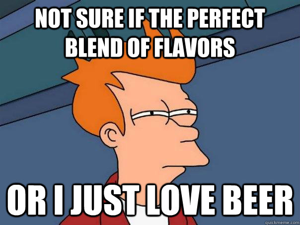 Not sure if the perfect blend of flavors Or I just love beer  Futurama Fry