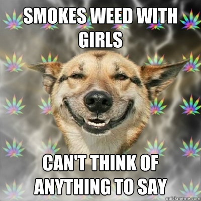 smokes weed with girls can't think of anything to say  Stoner Dog