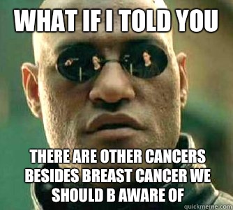 What if I told you there are other cancers besides breast cancer we should b aware of  What if I told you