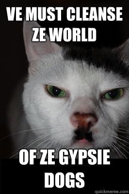 Ve must cleanse ze world of ze Gypsie dogs - Ve must cleanse ze world of ze Gypsie dogs  Hitler cat