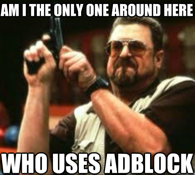 am i the only one around here who uses adblock - am i the only one around here who uses adblock  Angey Walter