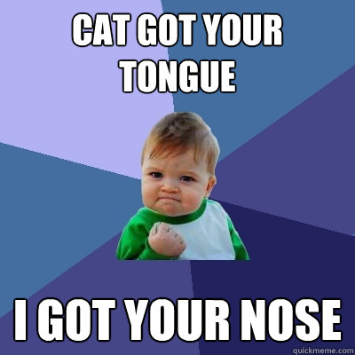 Cat got your tongue i got your nose  Success Kid