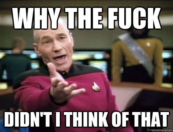 why the fuck didn't i think of that  Annoyed Picard HD