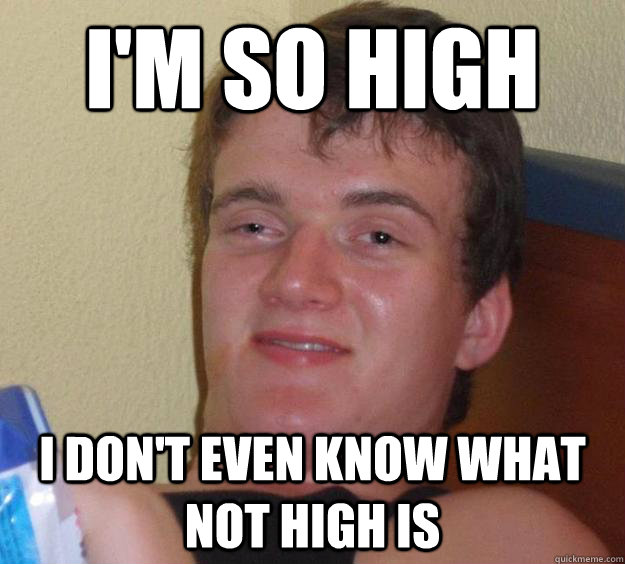 I'm so high i don't even know what not high is - I'm so high i don't even know what not high is  10 Guy