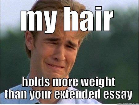 MY HAIR HOLDS MORE WEIGHT THAN YOUR EXTENDED ESSAY 1990s Problems