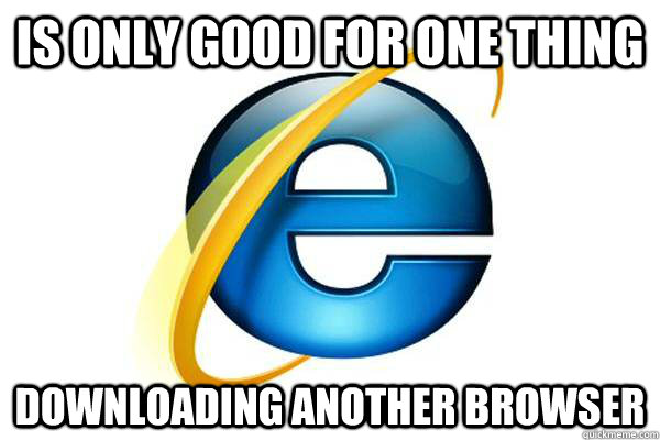 is only good for one thing downloading another browser - is only good for one thing downloading another browser  Good Guy Internet Explorer