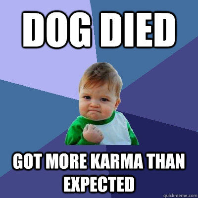 DOG DIED GOT MORE KARMA THAN EXPECTED - DOG DIED GOT MORE KARMA THAN EXPECTED  Success Kid