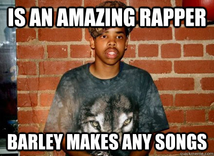 Is an amazing rapper Barley makes any songs  