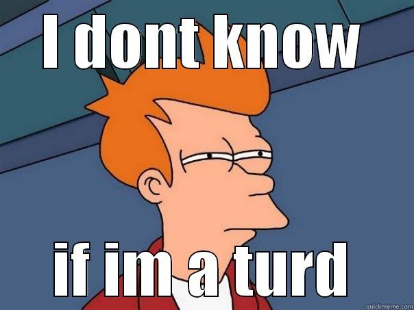 I DONT KNOW IF IM A TURD Futurama Fry