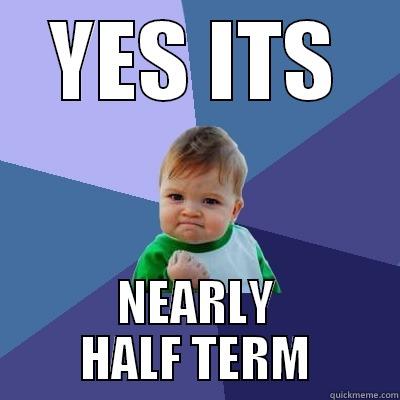 YES ITS NEARLY HALF TERM Success Kid