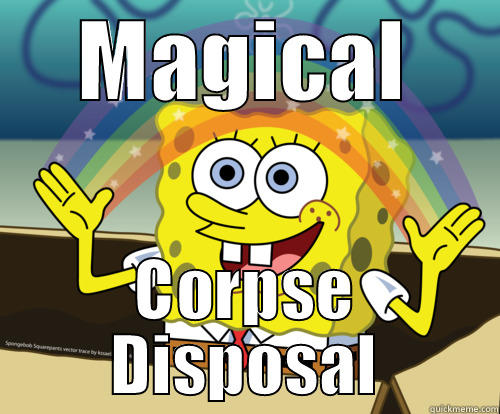 MAGICAL CORPSE DISPOSAL Spongebob rainbow