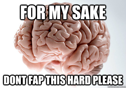 For my sake dont fap this hard please  Scumbag Brain