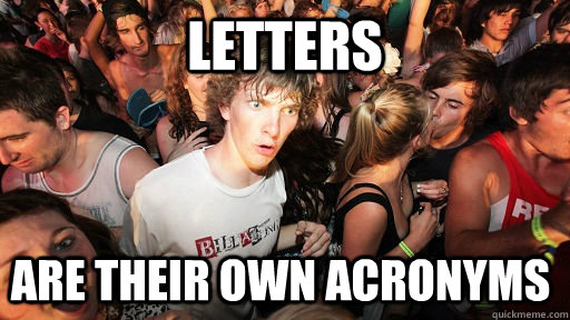 letters are their own acronyms  Sudden Clarity Clarence