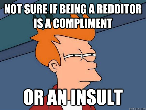 Not sure if being a Redditor is a compliment Or an insult  Futurama Fry