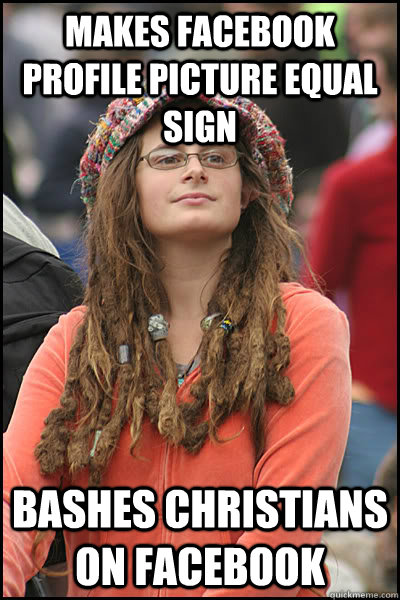 Makes Facebook profile picture equal sign bashes christians on facebook  College Liberal