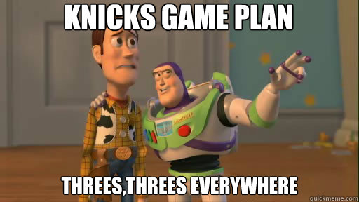 Knicks Game Plan threes,threes everywhere  Everywhere
