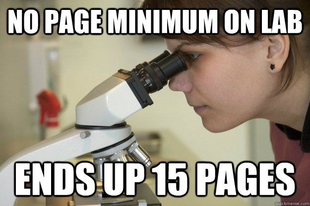 no page minimum on lab ends up 15 pages  Biology Major Student