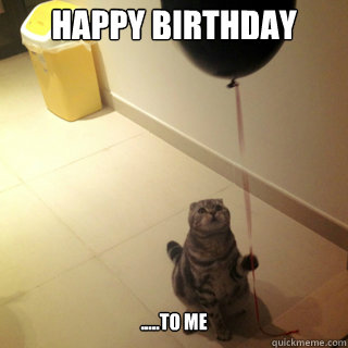 Happy Birthday .....To me  Sad Birthday Cat