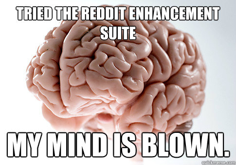 Tried the reddit enhancement suite My mind is blown.  Scumbag Brain