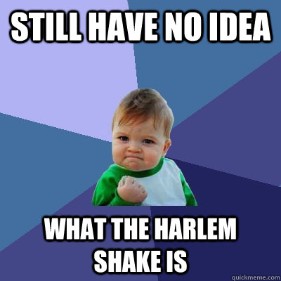 still have no idea what the harlem shake is  Success Kid