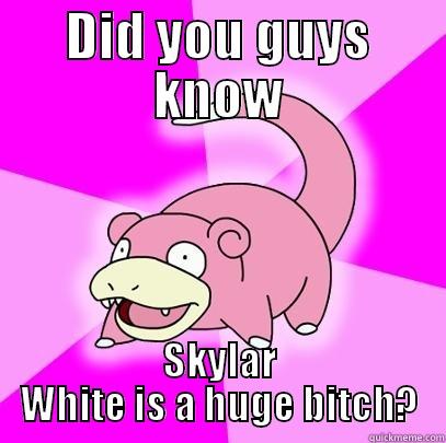 DID YOU GUYS KNOW SKYLAR WHITE IS A HUGE BITCH? Slowpoke