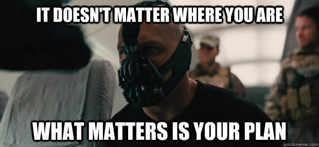 It doesn't matter where you are what matters is your plan - It doesn't matter where you are what matters is your plan  Back to School Bane