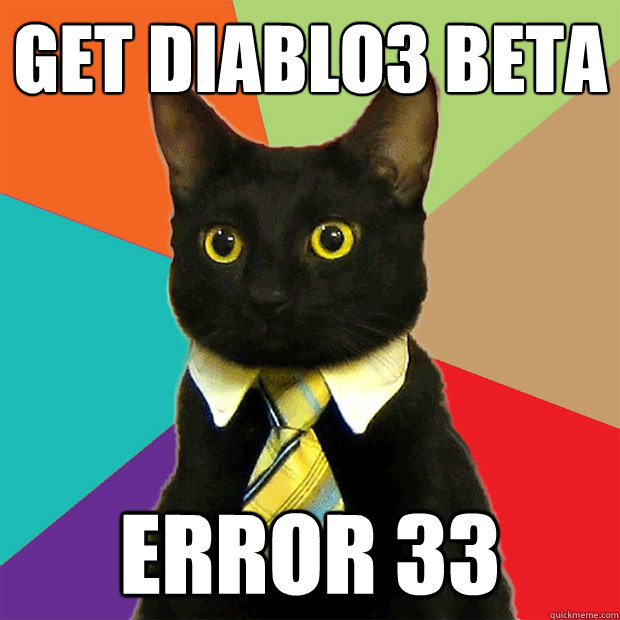 Get Diablo3 Beta Error 33  Business Cat