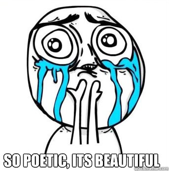  So Poetic, its beautiful -  So Poetic, its beautiful  Crying meme