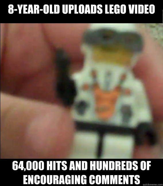 8-Year-old uploads lego video 64,000 hits and hundreds of encouraging comments  Good Guy Reddit
