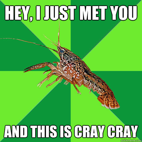 Hey, I just met you and this is cray cray  Cray Crayfish