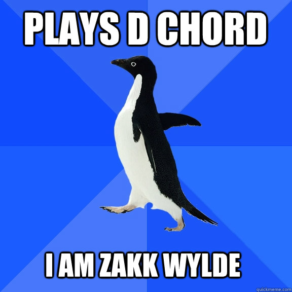 Plays D Chord I am zakk wylde  Socially Awkward Penguin