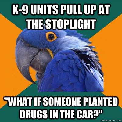 K-9 units pull up at the stoplight 