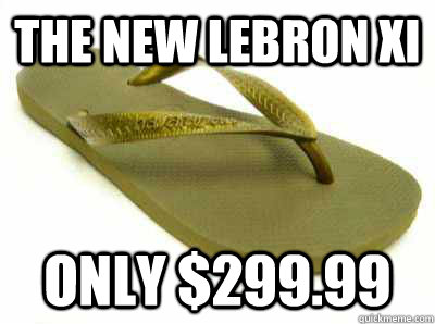 THE NEW LEBRON XI ONLY $299.99  flip flop