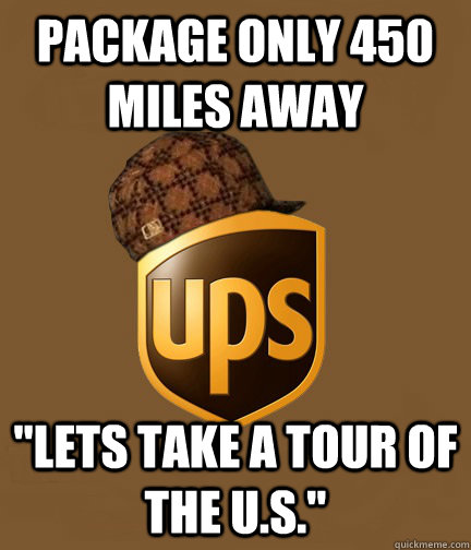 package only 450 miles away  