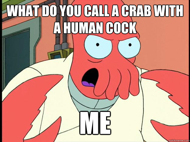 what do you call a crab with a human cock me  Lunatic Zoidberg