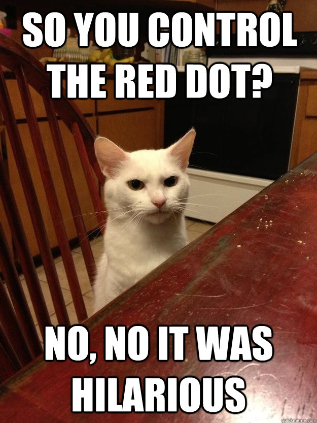 So You control the red dot? No, No it was Hilarious  