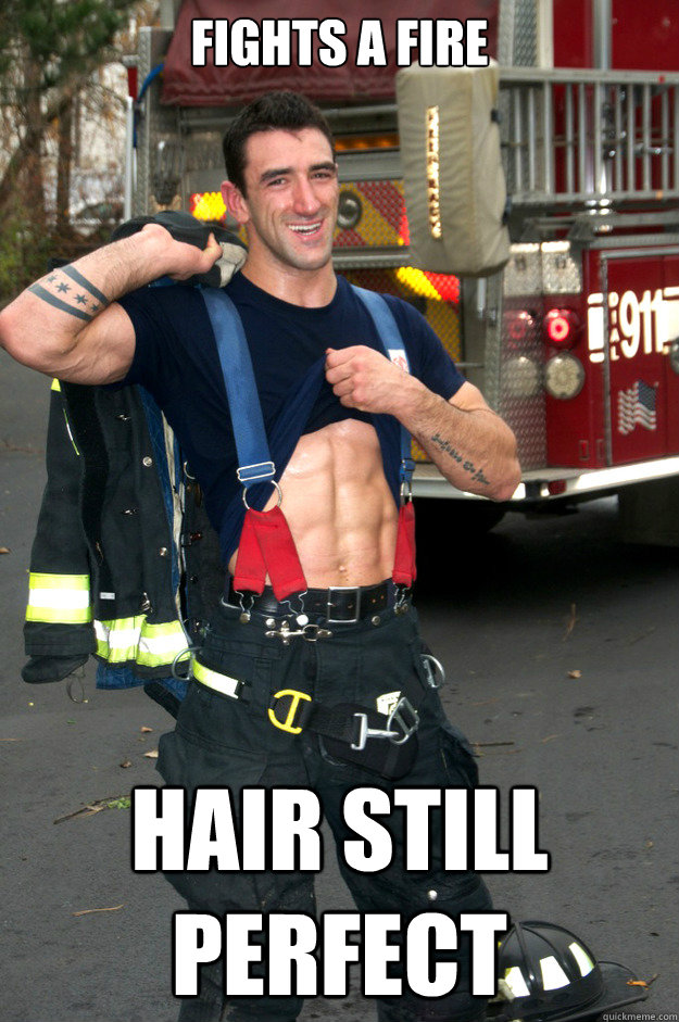 FIGHTS A FIRE HAIR STILL PERFECT - FIGHTS A FIRE HAIR STILL PERFECT  Ridiculously Photogenic Firefighter