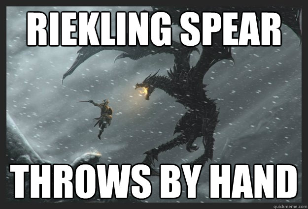 riekling spear throws by hand  