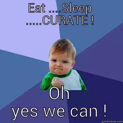 EAT ....SLEEP .....CURATE ! OH YES WE CAN ! Success Kid