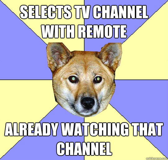 Selects tv channel with remote already watching that channel - Selects tv channel with remote already watching that channel  DAE Dingo