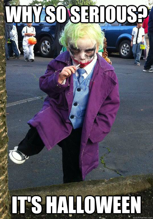 Why so serious? It's Halloween  Joker kid