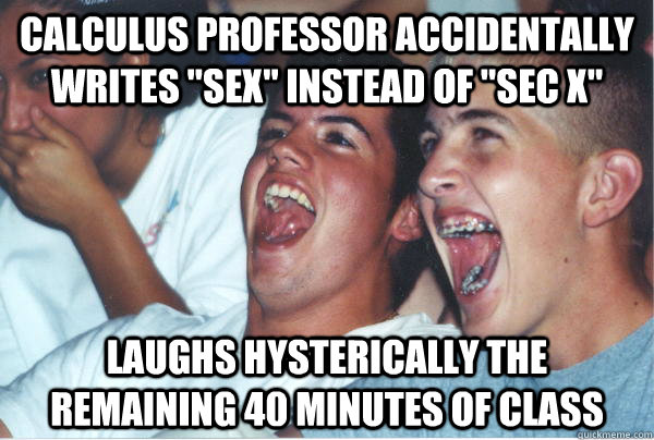 Calculus professor accidentally writes 