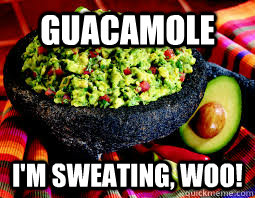GUACAMOLE I'M SWEATING, WOO!  guacamole im sweating