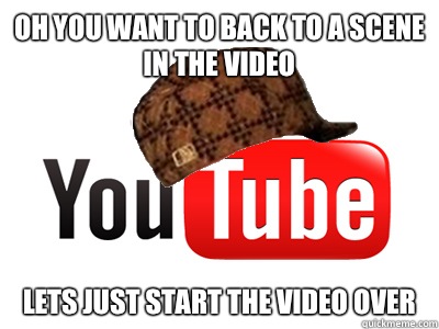 Oh you want to back to a scene in the video Lets just start the video over  