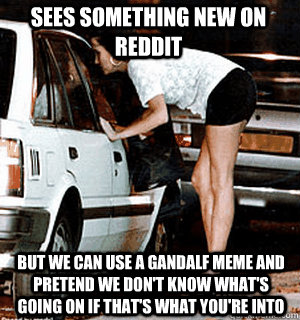 Sees something new on reddit but we can use a Gandalf meme and pretend we don't know what's going on if that's what you're into  Karma Whore