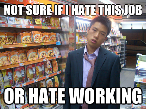 NOT SURE IF I HATE THIS JOB OR HATE WORKING  Disenchanted Young Professional