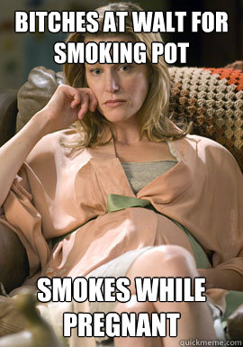 Bitches at Walt for smoking pot Smokes while pregnant - Bitches at Walt for smoking pot Smokes while pregnant  Scumbag Skyler