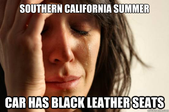 Southern california summer car has black leather seats  First World Problems