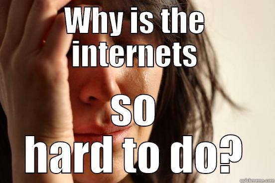 WHY IS THE INTERNETS SO HARD TO DO? First World Problems